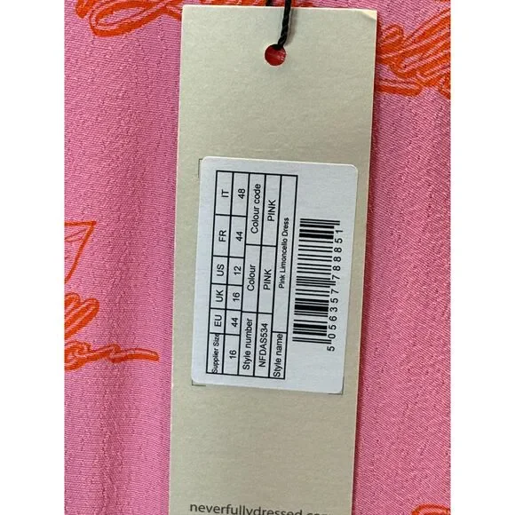 Never Fully Dressed Women's NFDAS534 Size 12 Pink Limoncello Maxi Dress NWT - Picture 11 of 12